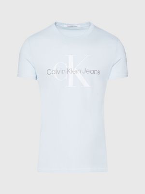 keepsake blue schmales logo-t-shirt aus bio-baumwolle für herren - calvin klein jeans