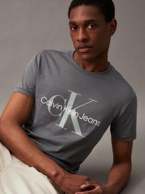 endless grey monogram t-shirt for men calvin klein jeans