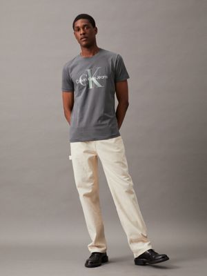 endless grey monogram t-shirt for men calvin klein jeans