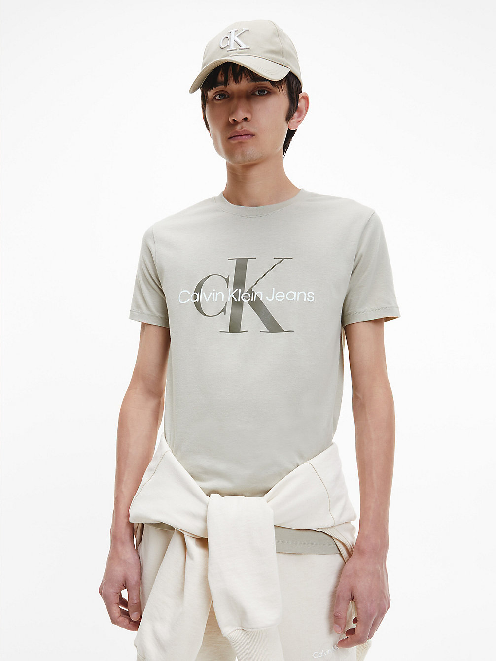 WHEAT FIELDS Slim Organic Cotton Logo T-Shirt undefined men Calvin Klein