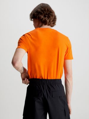 VIBRANT ORANGE Schmales Monogramm-T-Shirt für Herren CALVIN KLEIN JEANS