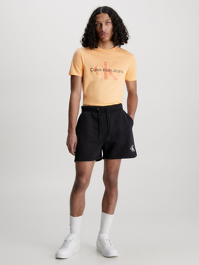 orange slim organic cotton logo t-shirt for men calvin klein jeans