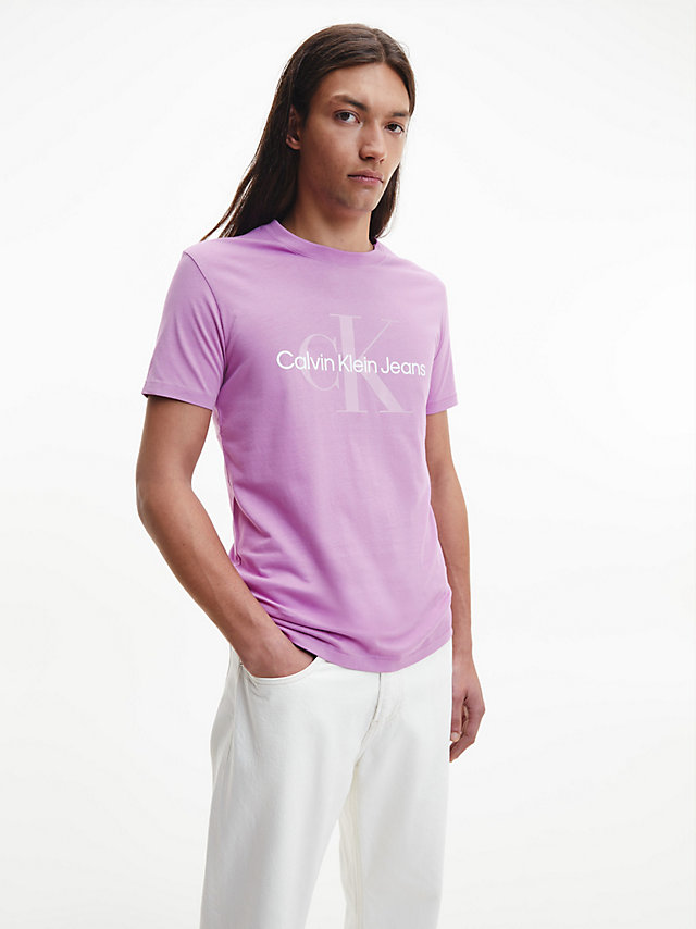 Iris Orchid Slim Monogram T-Shirt undefined men Calvin Klein