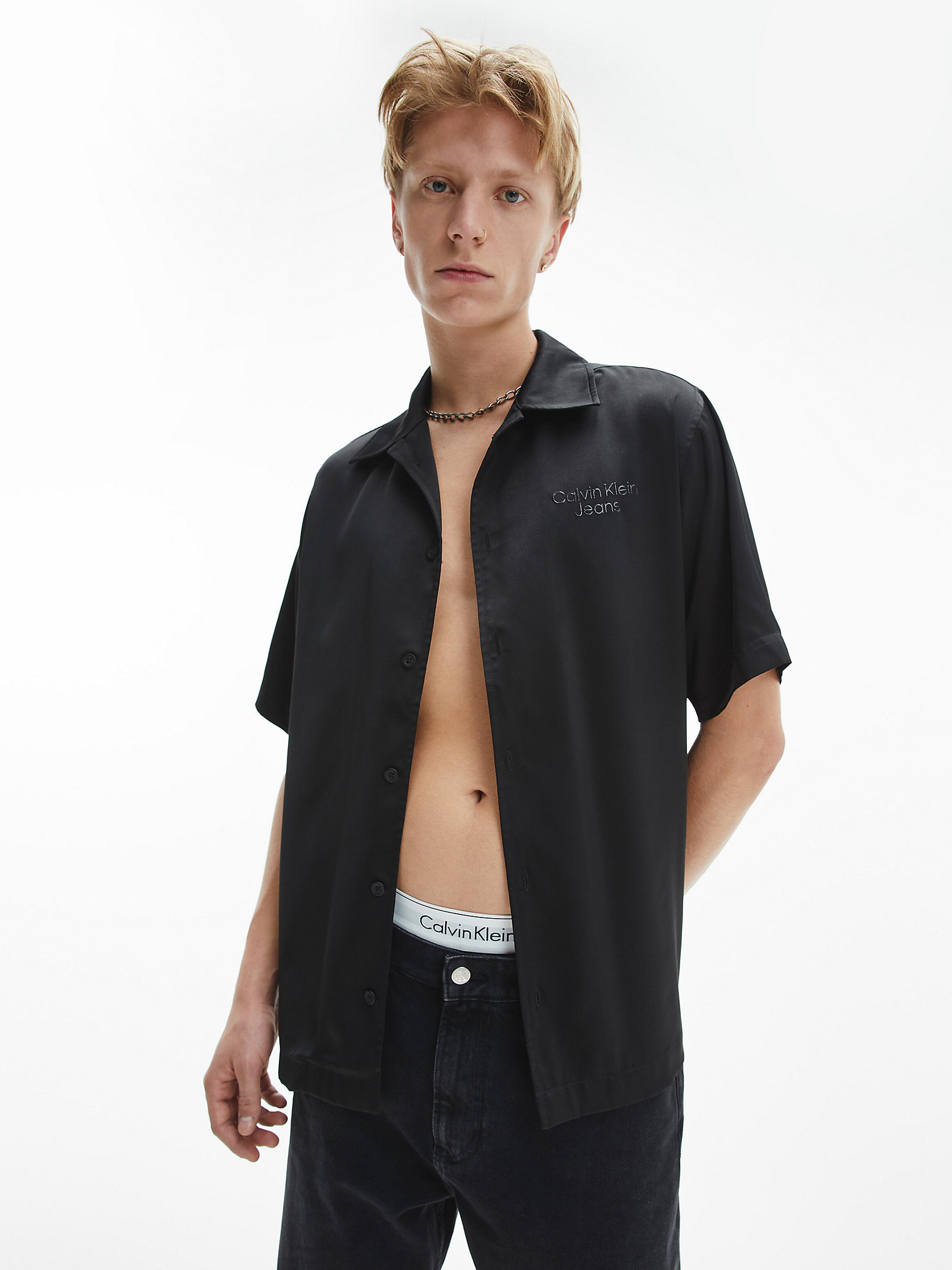 CK Black Relaxed Short Sleeve Shirt undefined men Calvin Klein