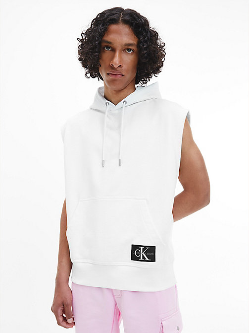 Sweat-shirt à capuche zippé en polaire et coton Calvin Klein Homme Vêtements Pulls & Gilets Gilets Sweats zippés 