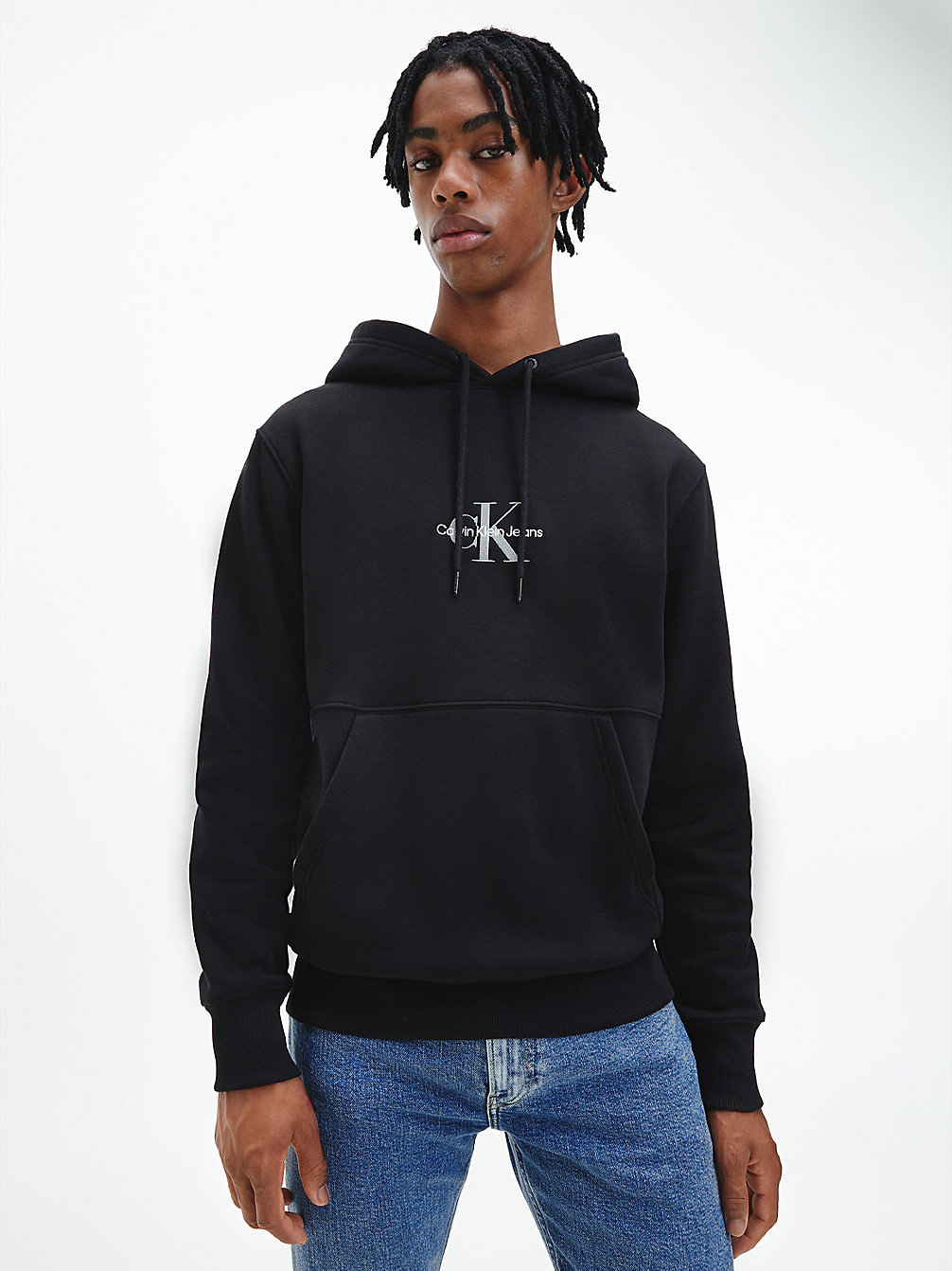 CK BLACK > Bluza Z Kapturem Z Bawełny Organicznej Z Monogramem > undefined Mężczyźni - Calvin Klein