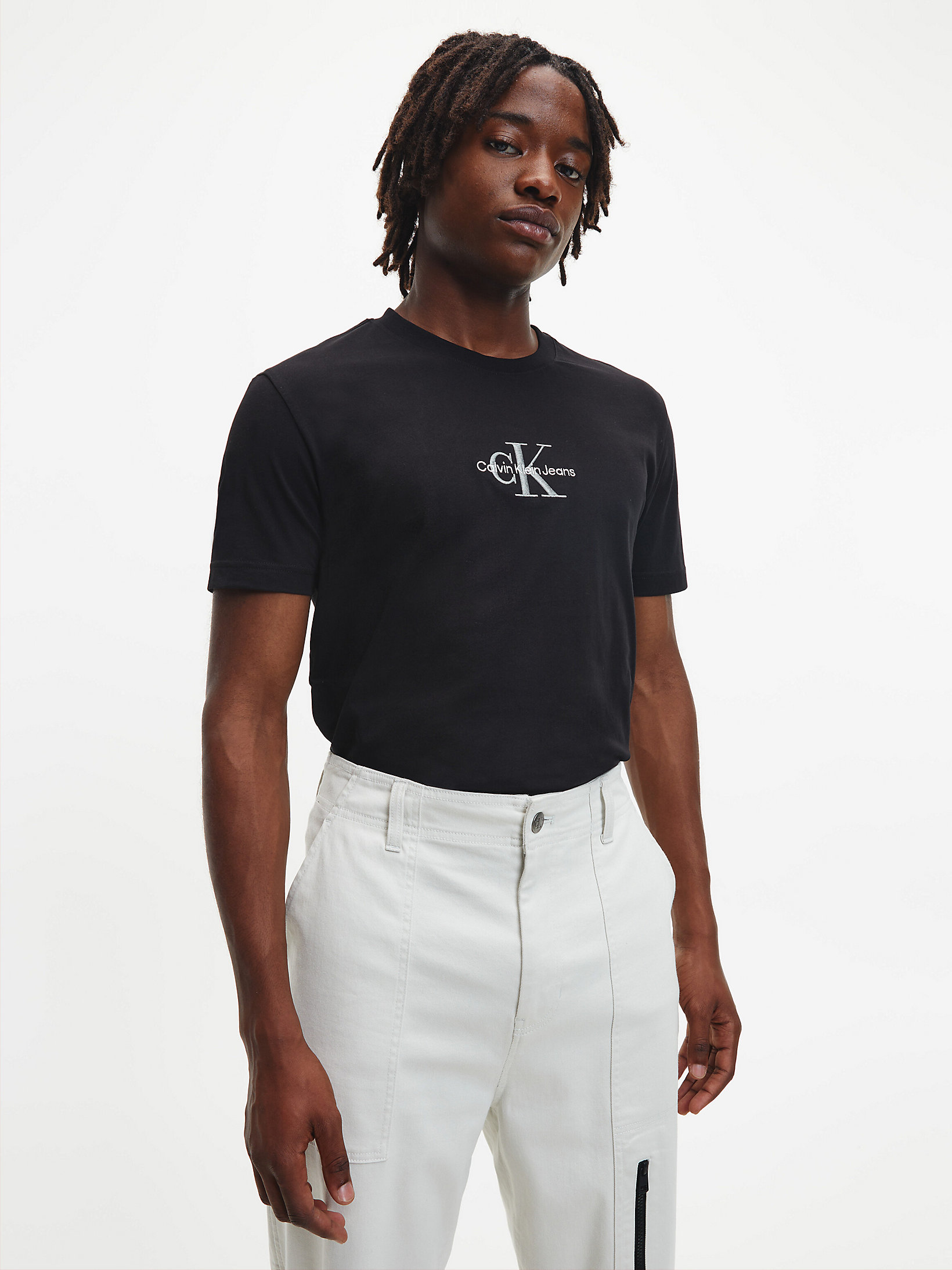 Camiseta Slim De Algodón Orgánico Con Logo > CK Black > undefined mujer > Calvin Klein