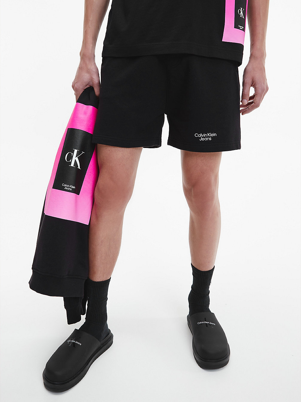 CK BLACK Lässige Jogging-Shorts Aus Bio-Baumwolle undefined Herren Calvin Klein