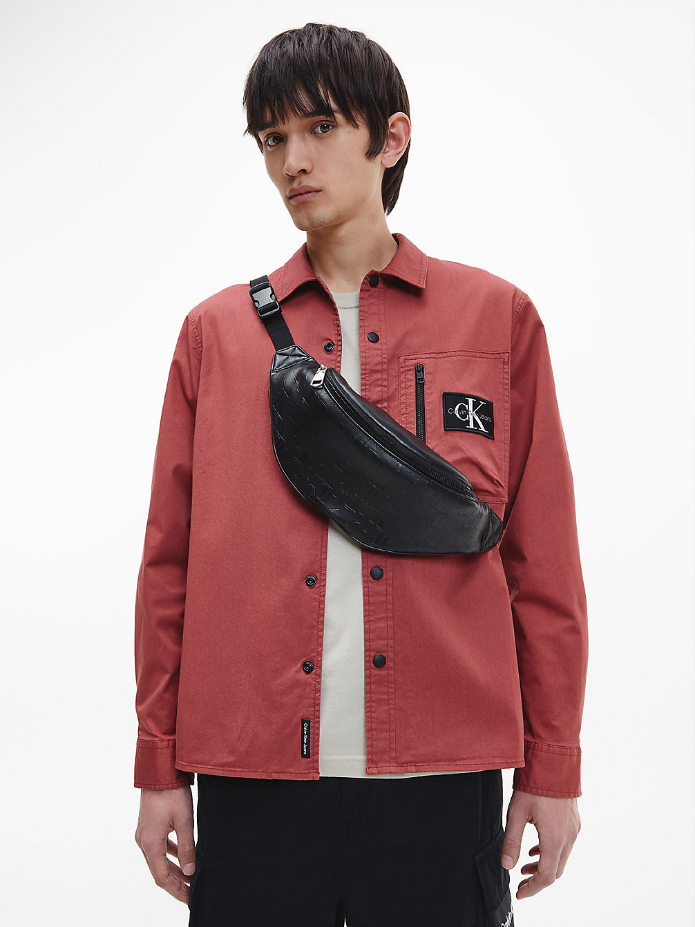 TERRACOTTA TILE Relaxed Utility Shirt Jacket undefined men Calvin Klein