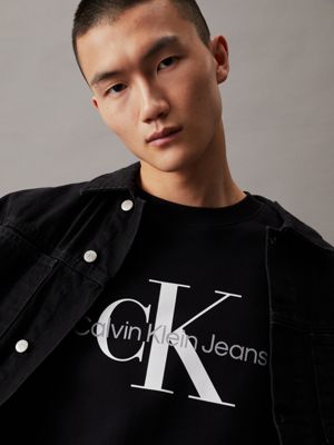 Calvin Klein Men's Monogram Logo Crewneck Sweatshirt, Brilliant White,  X-Small : : Clothing, Shoes & Accessories