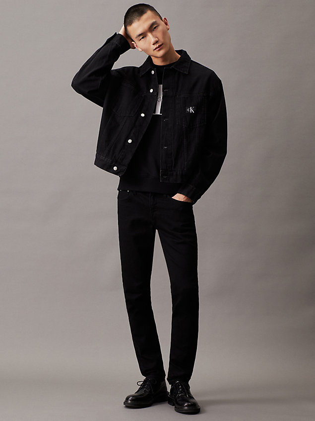 sudadera con monograma black de hombre calvin klein jeans