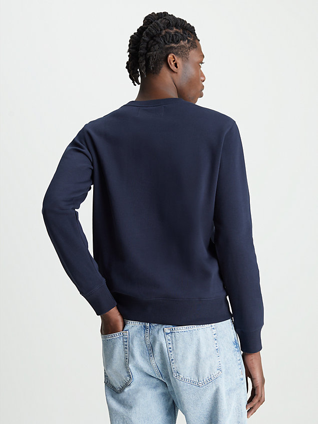 blue monogramm-sweatshirt für herren - calvin klein jeans