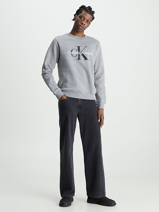 grey monogram sweatshirt for men calvin klein jeans