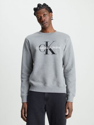 Calvin Klein Crew Neck Gradient Monogram Sweatshirt, White (6Y)