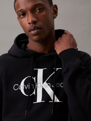 Calvin Klein Jeans Big & Tall Institutional Monogram Chest Logo Hoodie in Black