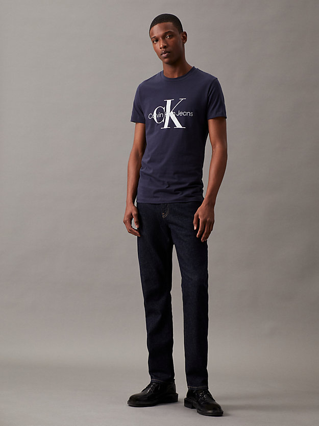 camiseta slim con monograma night sky de hombres calvin klein jeans