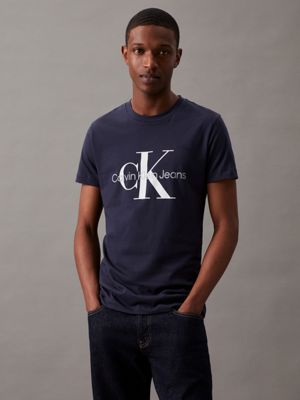 Calvin Klein Jeans – Schmal geschnittenes T-Shirt in Dunkelgrün