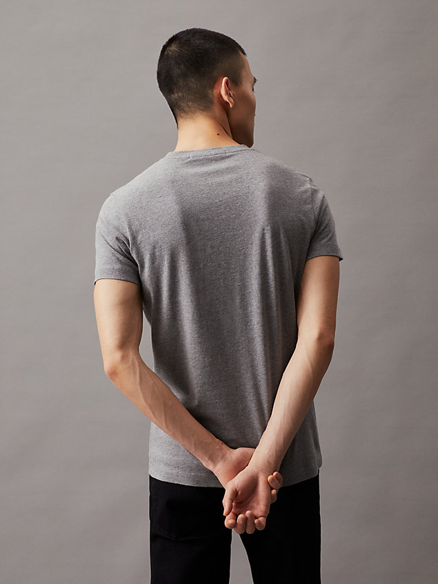 t-shirt con monogramma slim grey da uomo calvin klein jeans