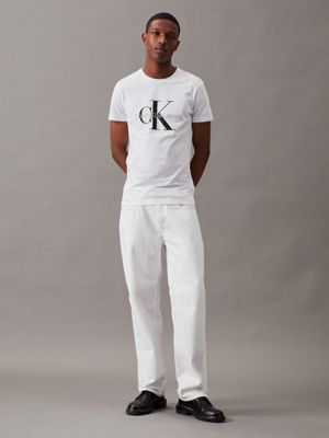 Calvin Klein T-shirt Men's Size M White with chest logo