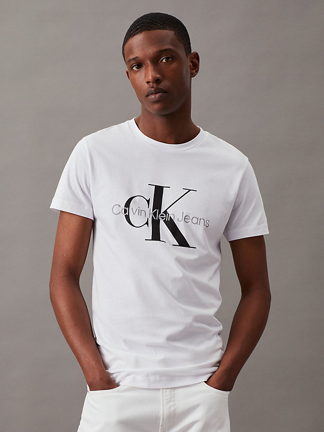 Bright White Slim Monogram T-Shirt undefined men Calvin Klein