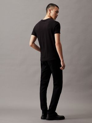 Buy Calvin Klein Black Logo Slim T-Shirt from Next Luxembourg