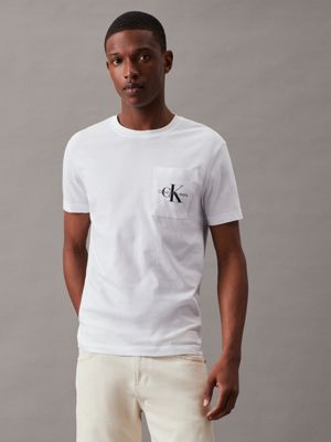 Schmales T-Shirt mit Monogramm auf der Calvin J30J320936YAF Klein® Tasche 