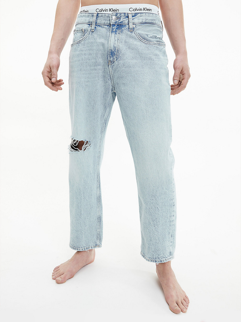 DENIM LIGHT Straight Cropped Jeans undefined men Calvin Klein