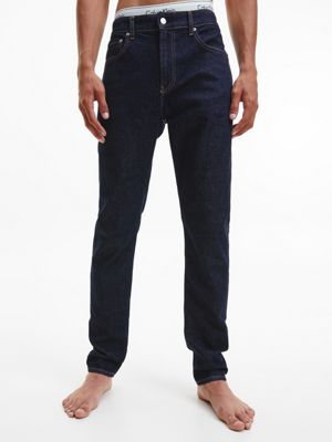 Calvin Klein Jeans SLIM TAPER - Slim fit jeans - dark blue/dark-blue denim  