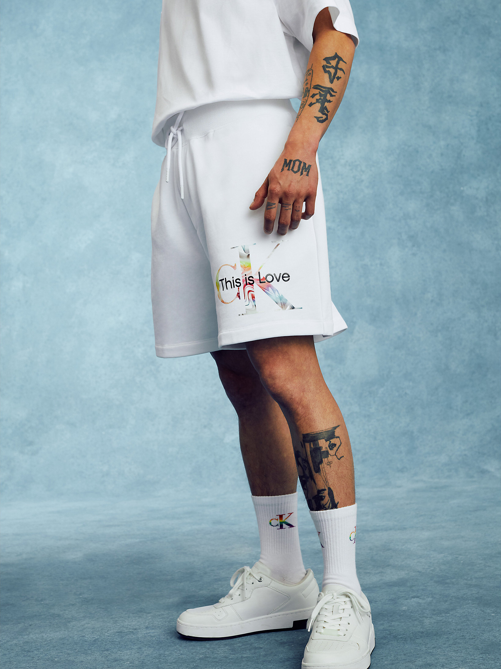 Bright White Jogger Shorts - Pride undefined men Calvin Klein
