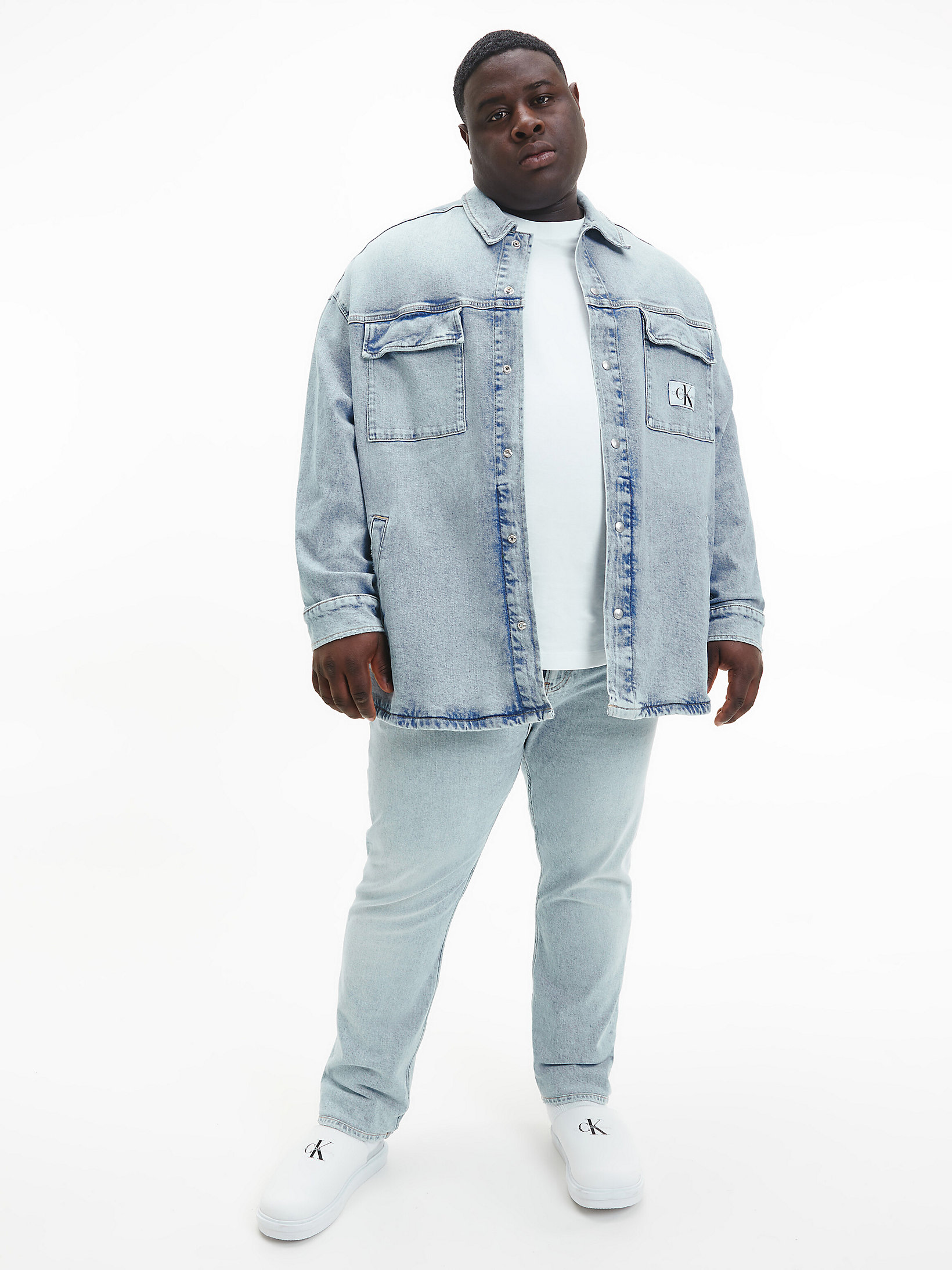 Giacca-camicia di jeans plus size Calvin Klein Uomo Abbigliamento Camicie Camicie denim 