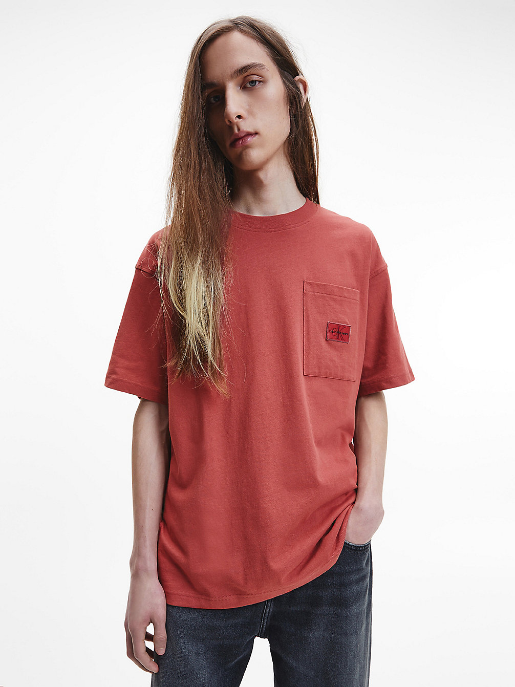 T-Shirt Oversize In Cotone Riciclato > TERRACOTTA TILE > undefined uomo > Calvin Klein