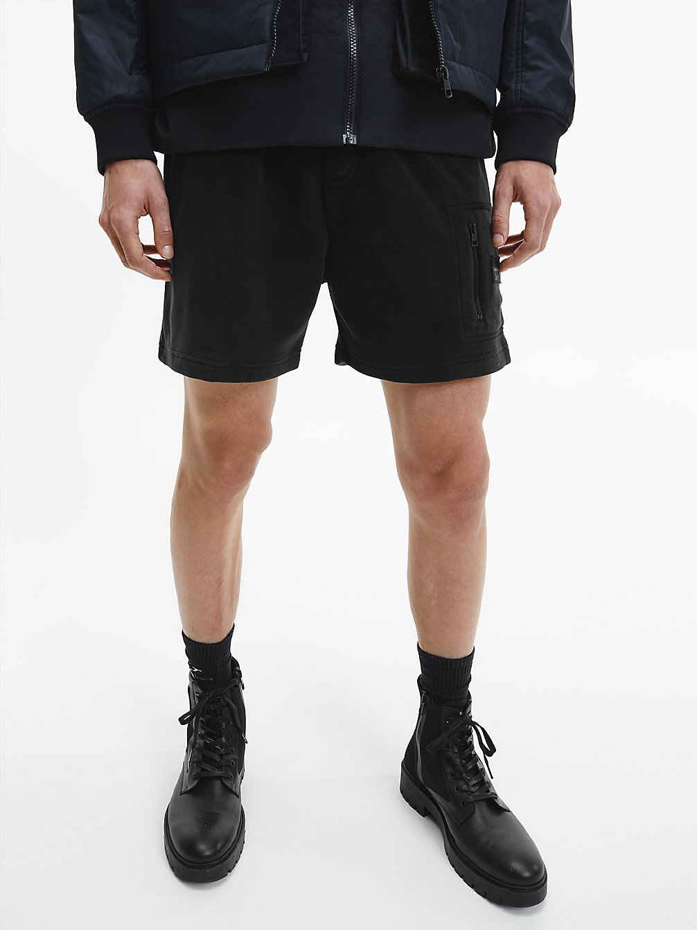 CK BLACK Polar Fleece Jogger Shorts undefined men Calvin Klein