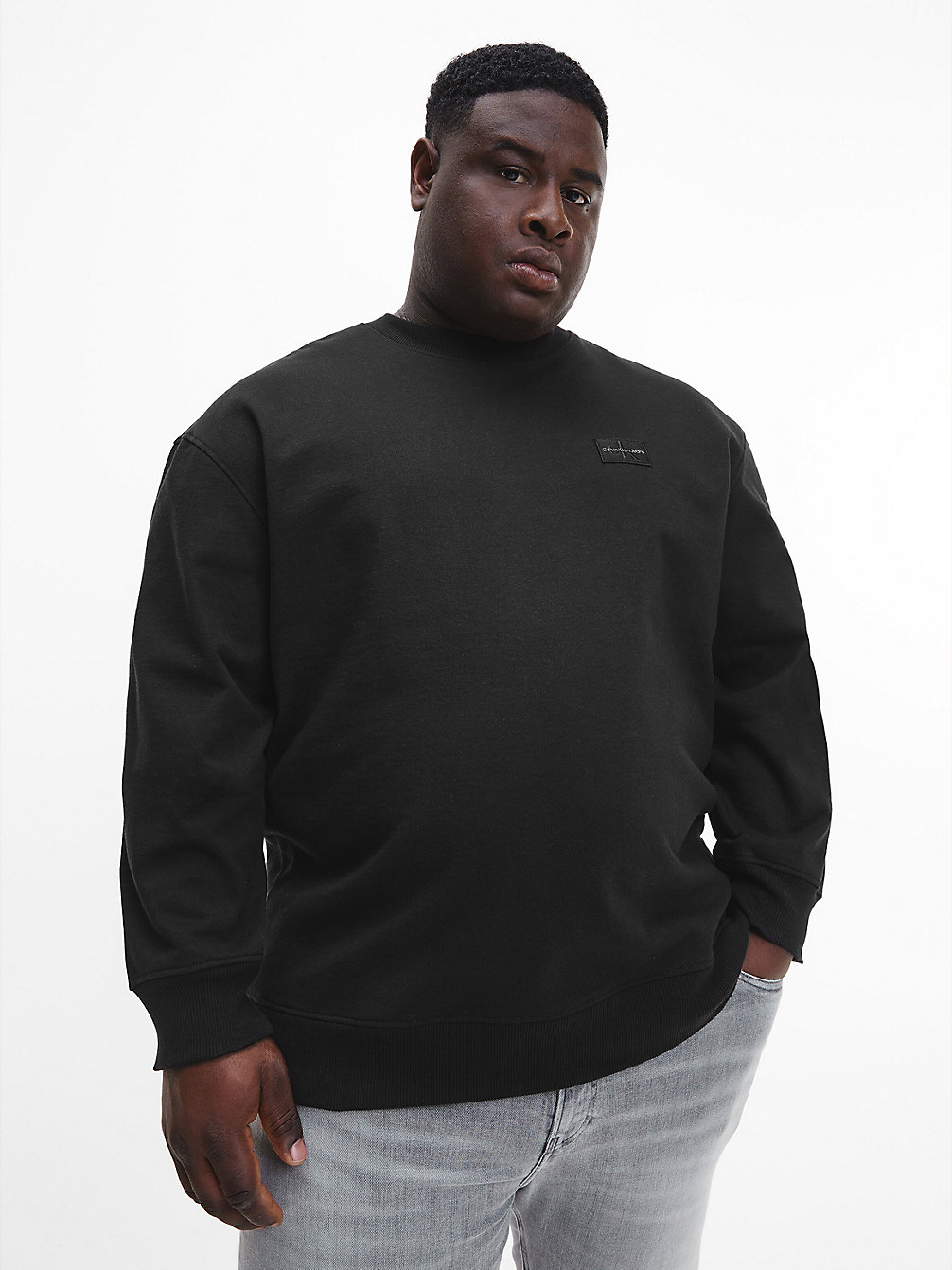 CK BLACK > Gerecycled Katoenen Sweatshirt In Grote Maat > undefined heren - Calvin Klein