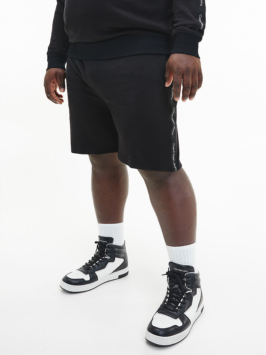 CK BLACK Plus Size Logo Tape Jogger Shorts undefined men Calvin Klein