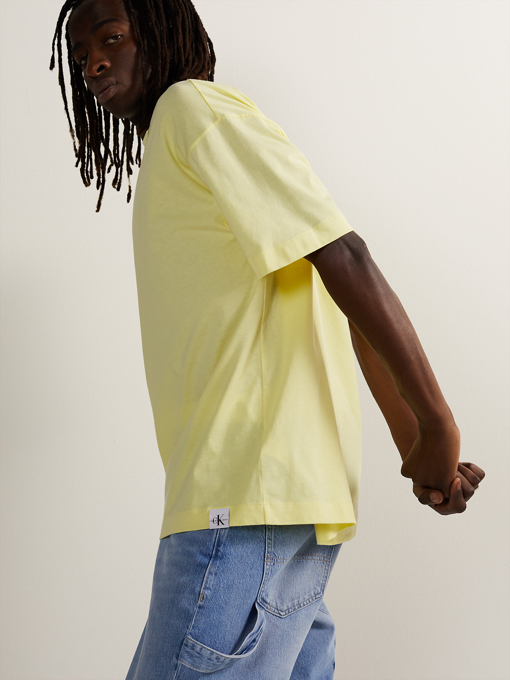 Lemon Chiffon Oversized T-Shirt undefined men Calvin Klein