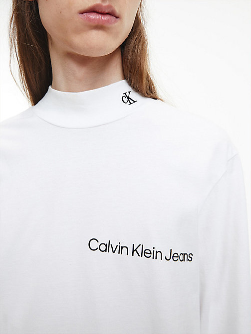 Calvin Klein Bambina Abbigliamento Top e t-shirt T-shirt T-shirt a maniche lunghe T-shirt a maniche lunghe slim con Logo Tape 