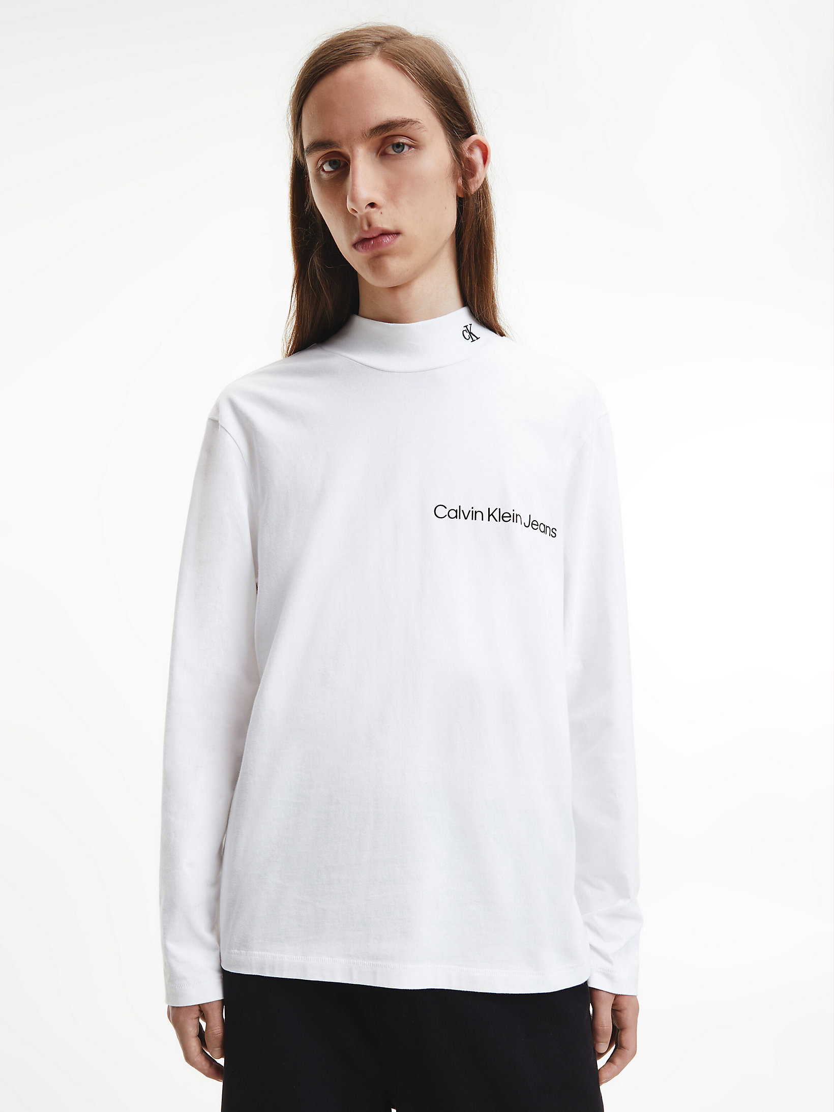 Bright White > Свободная футболка с длинными рукавами > undefined женщины - Calvin Klein