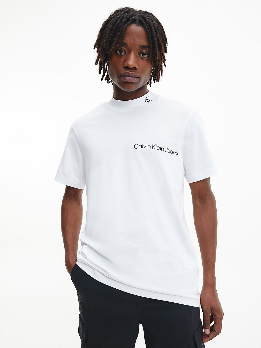 BRIGHT WHITE Relaxed Organic Cotton T-Shirt undefined men Calvin Klein