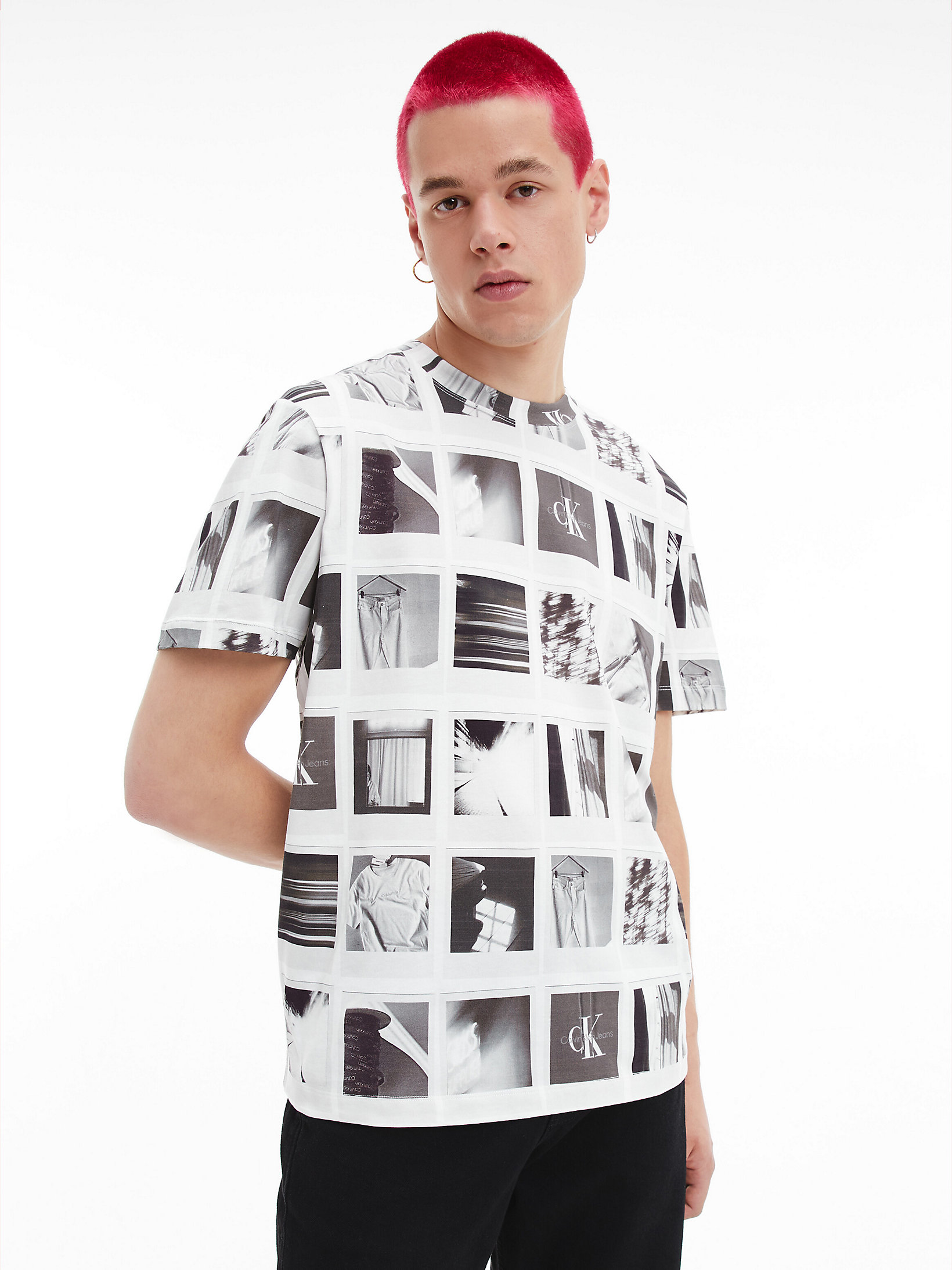 Polaroid Aop Creamy White > T-Shirt Mit Foto-Print Aus Bio-Baumwolle > undefined Herren - Calvin Klein