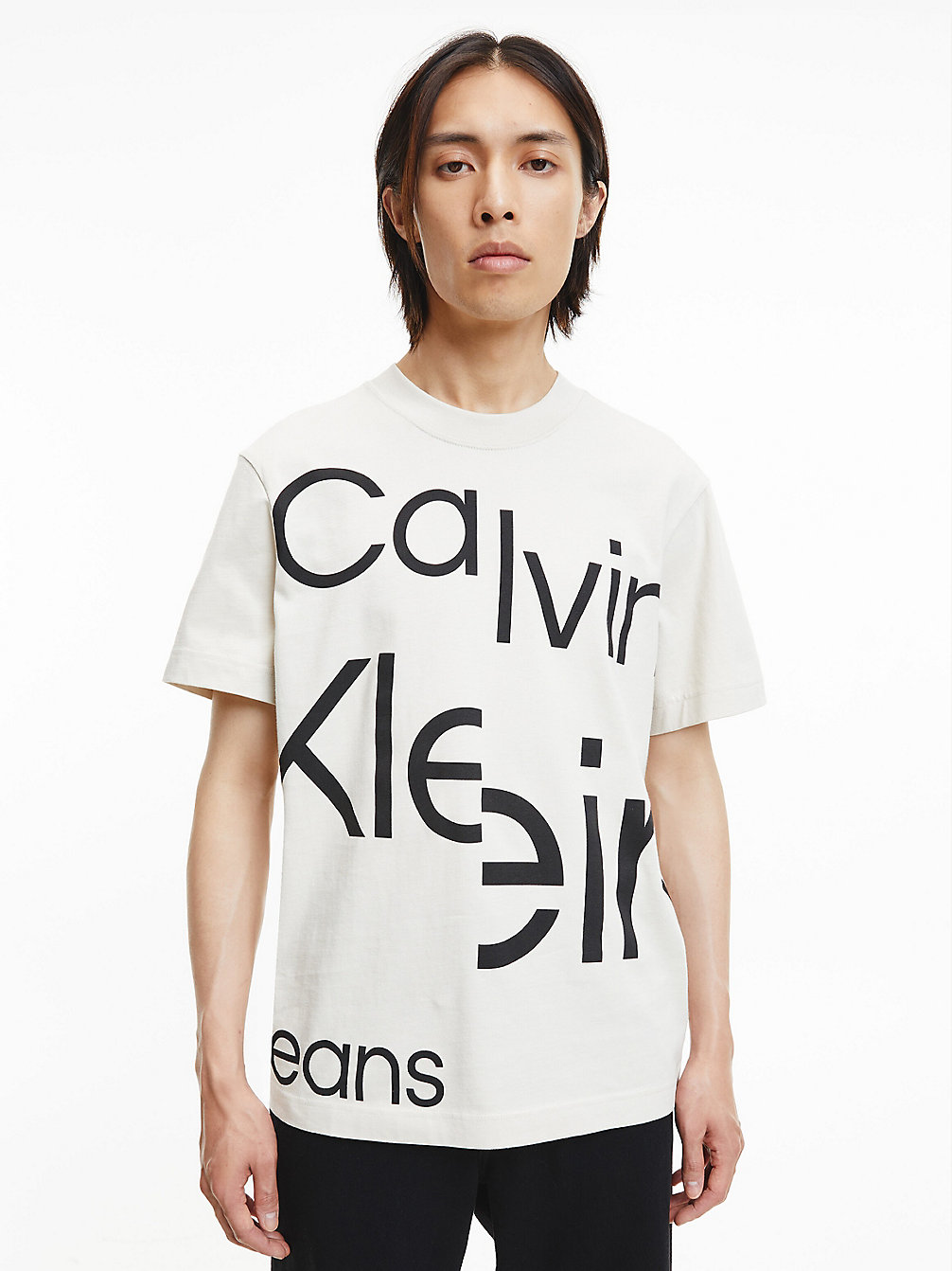 Camiseta Relaxed Con Logo All Over > EGGSHELL > undefined mujer > Calvin Klein