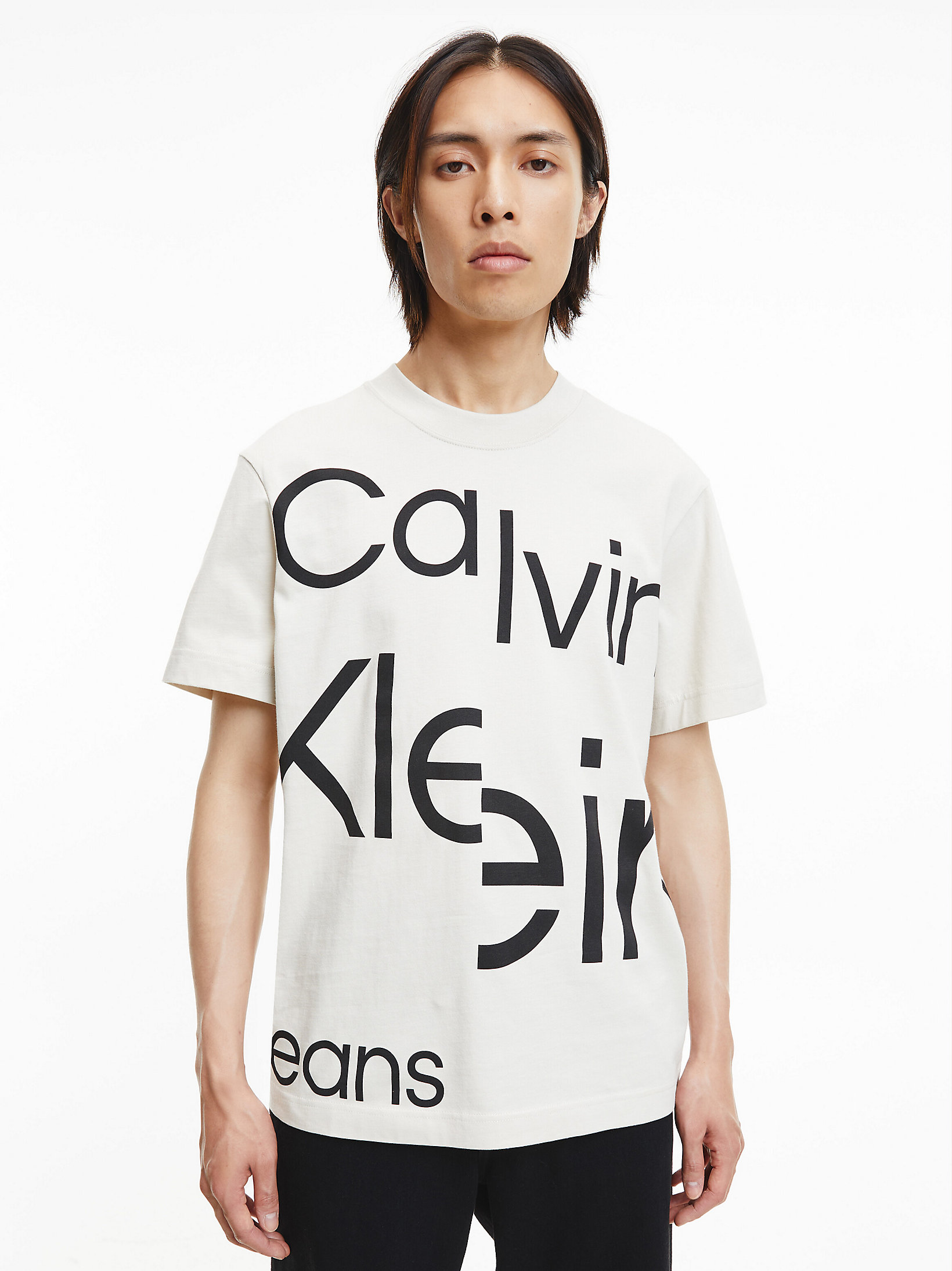 Eggshell > Свободная футболка с логотипом по всей поверхности > undefined женщины - Calvin Klein