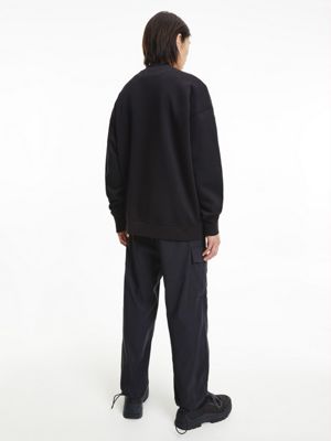 CK BLACK Relaxed Cotton Fleece Sweatshirt for men CALVIN KLEIN JEANS