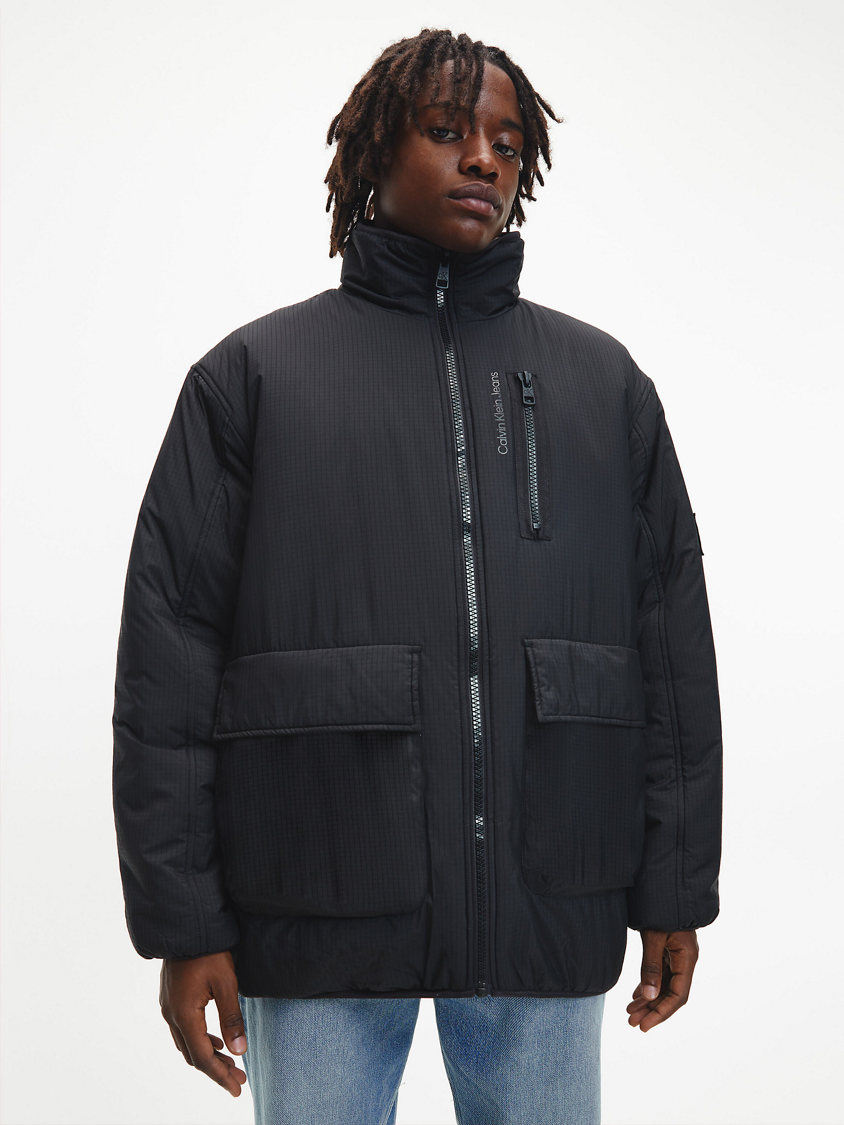 Timeless Camel/CK Black Reversible Recycled Sherpa Jacket undefined men Calvin Klein