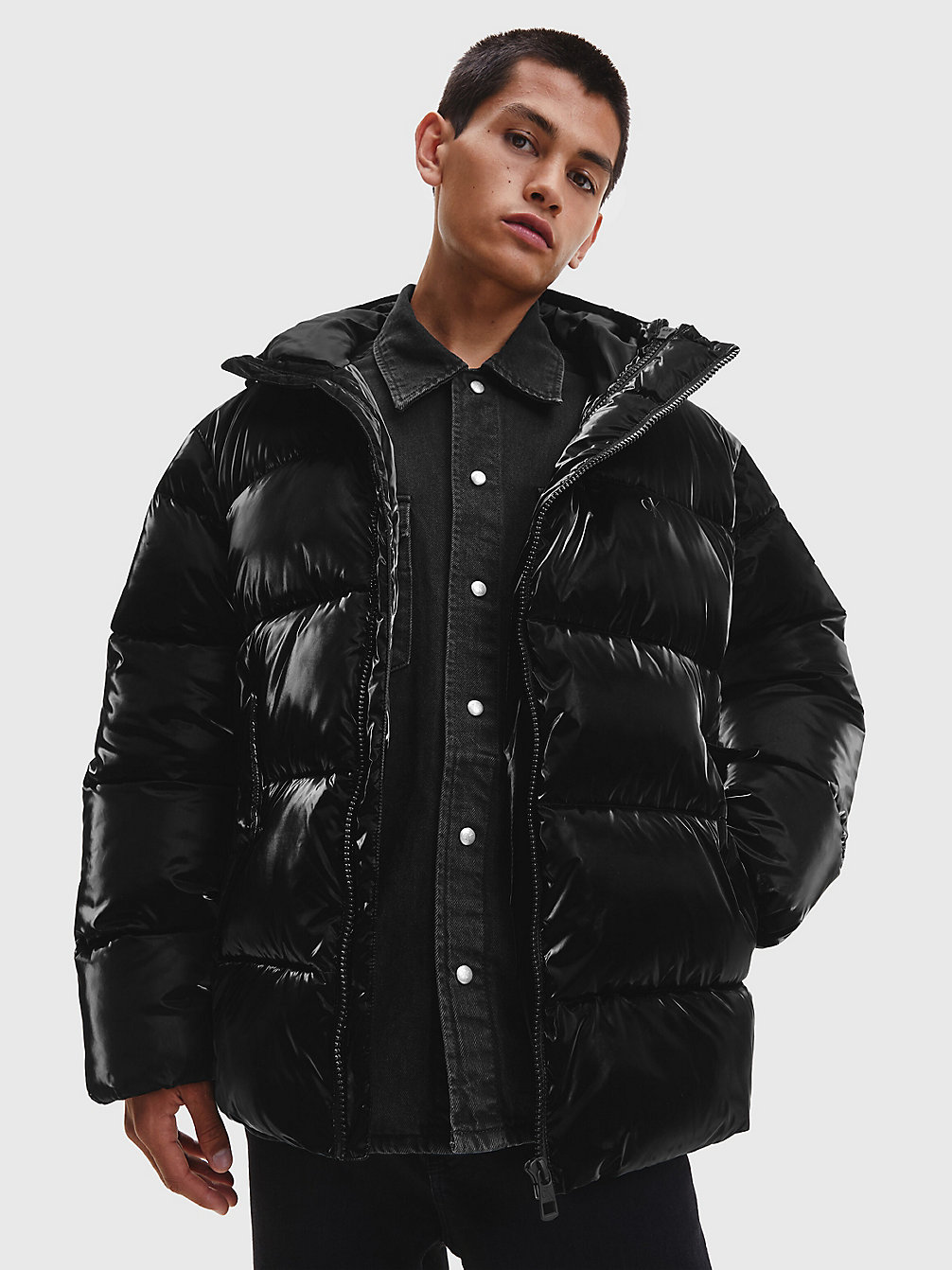 CK BLACK Oversized Shiny Puffer Jacket undefined men Calvin Klein