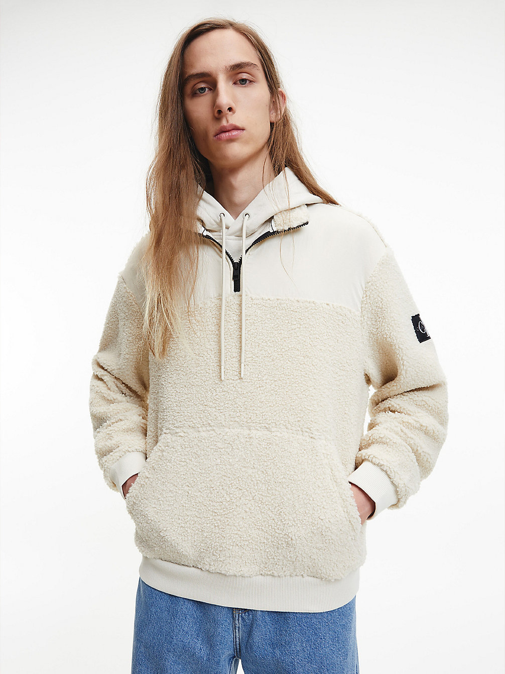 EGGSHELL Relaxed Sherpa-Pullover Mit Reißverschlusskragen undefined Herren Calvin Klein