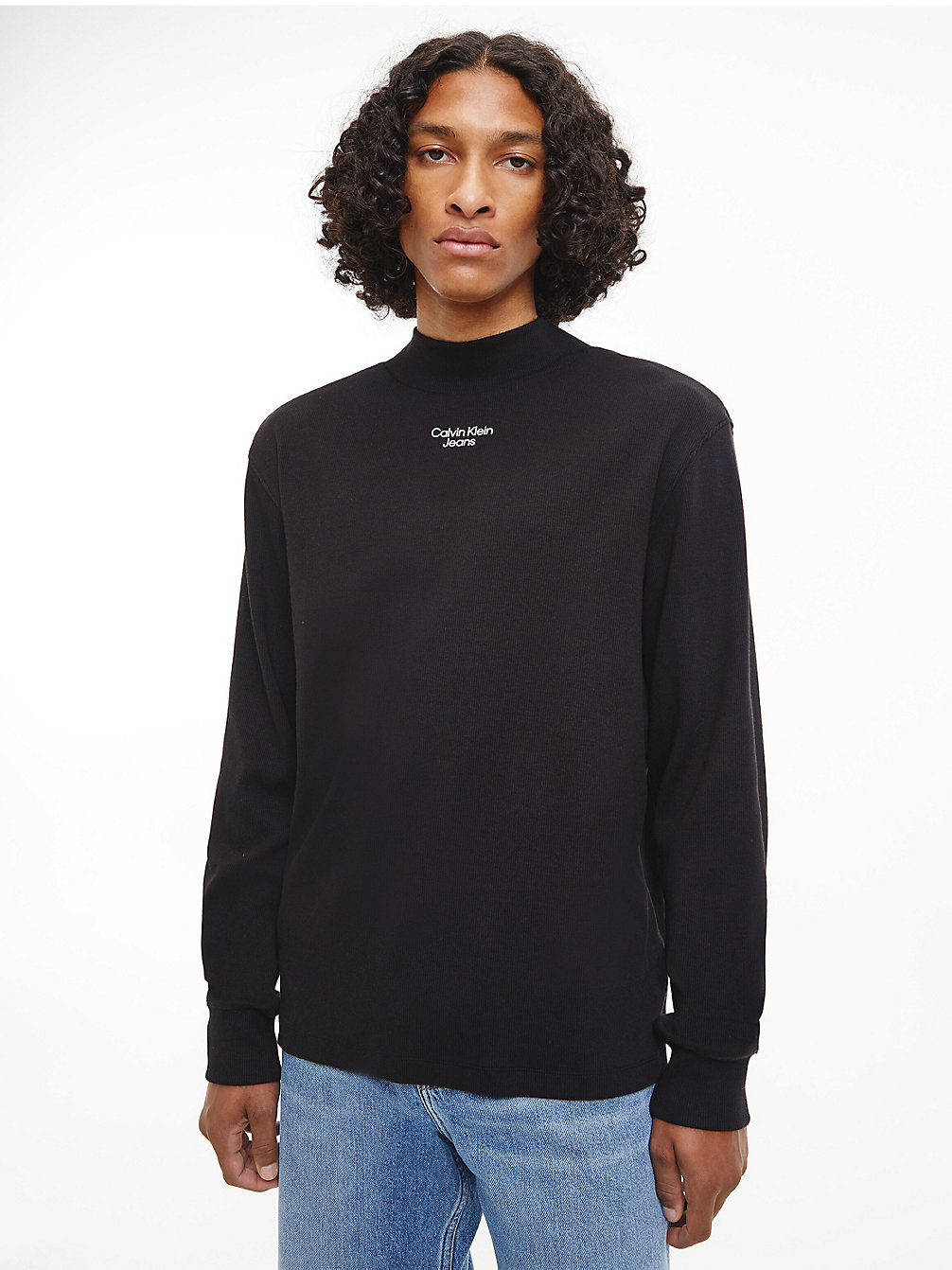 CK BLACK T-Shirt Slim À Manches Longues undefined hommes Calvin Klein