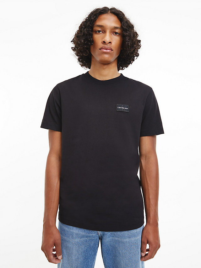 CK Black Recycled Cotton Badge T-Shirt undefined men Calvin Klein