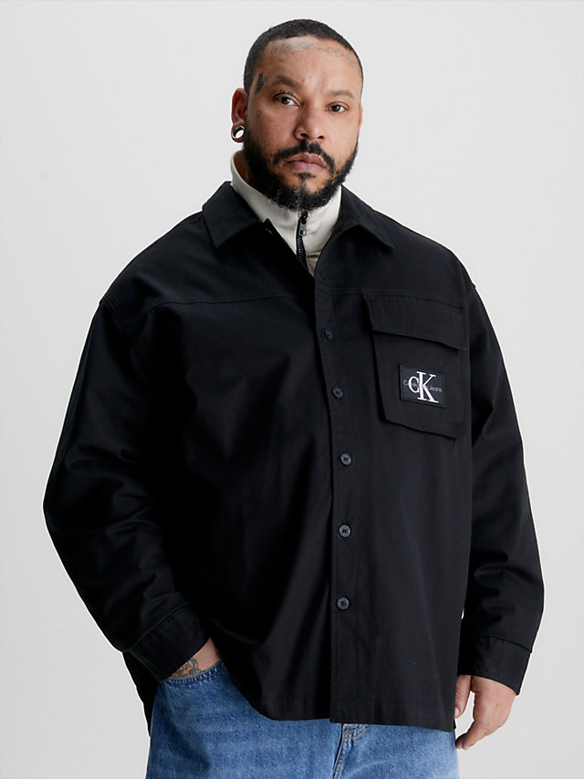 CK Black Plus Size Utility Overshirt undefined men Calvin Klein