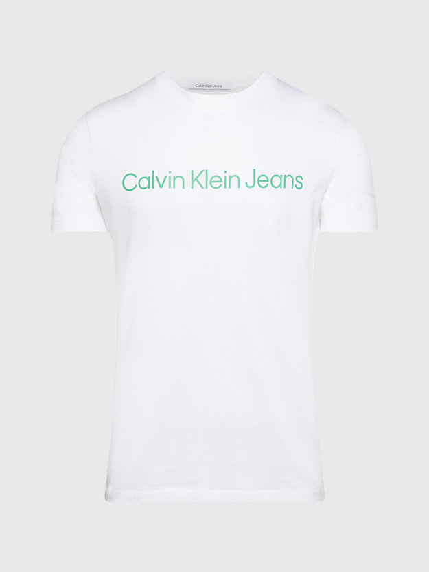 BRIGHT WHITE T-shirt slim avec logo for hommes CALVIN KLEIN JEANS