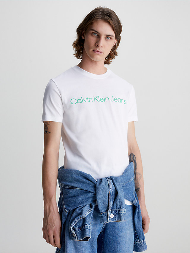 Bright White Slim Logo T-Shirt undefined men Calvin Klein